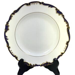 Coalport England 'Admiral Cobalt Blue' 7.75" Luxury Salad Plate Gold Accents